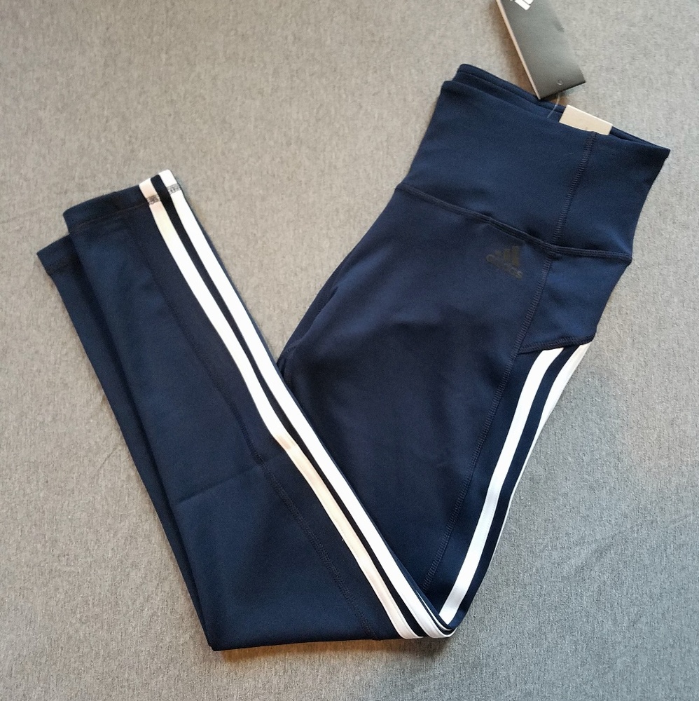 NWT Adidas Climalite Blue 7/8 Length Legging
